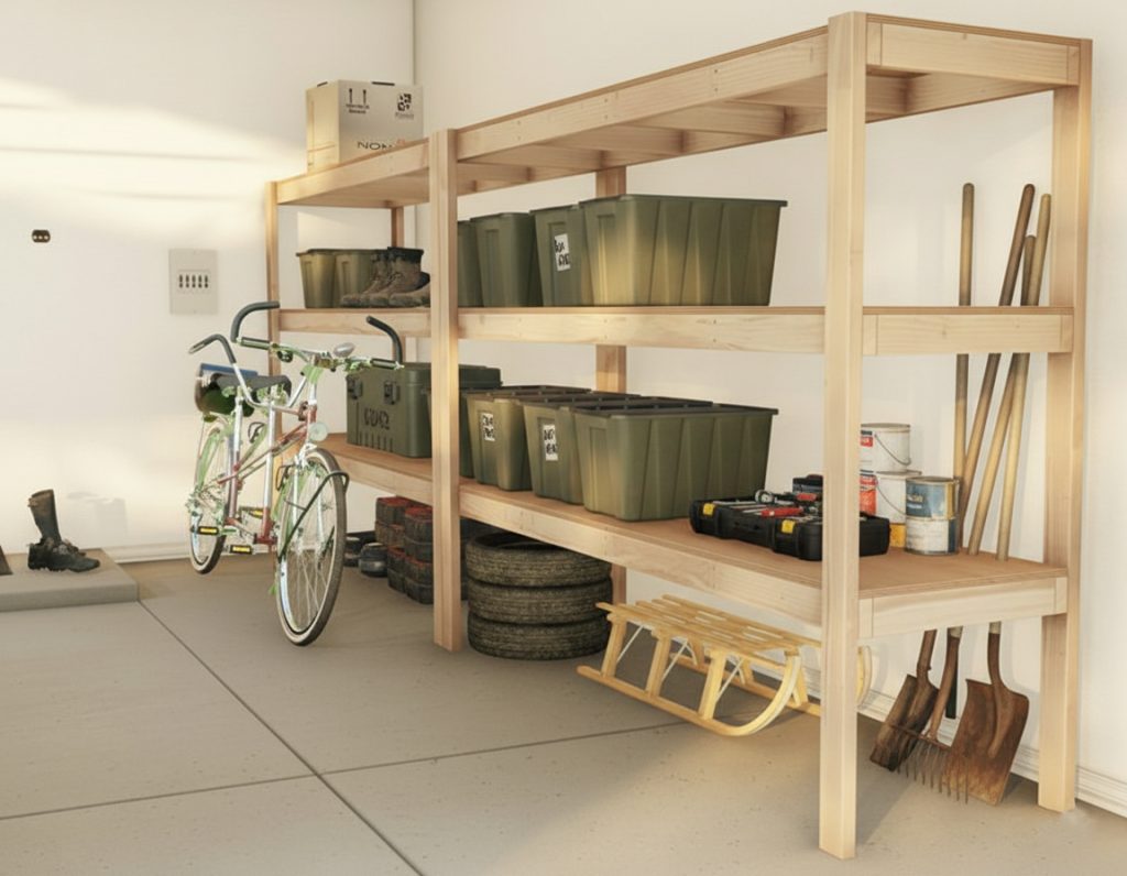 étagère de garage faite maison